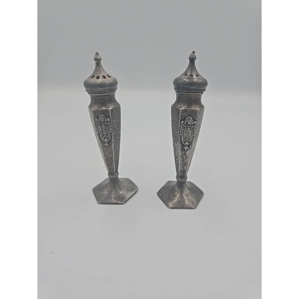 Vintage Antique Salt And Pepper Shakers-Silverplated # 2889 1920s WB‎